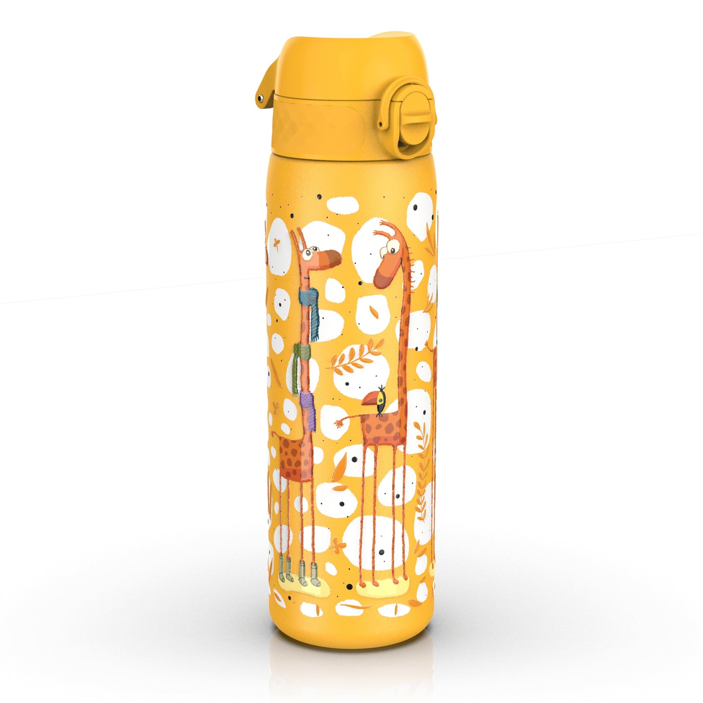 Leak Proof Slim Water Bottle, Stainless Steel, Giraffes, 600ml (20oz)