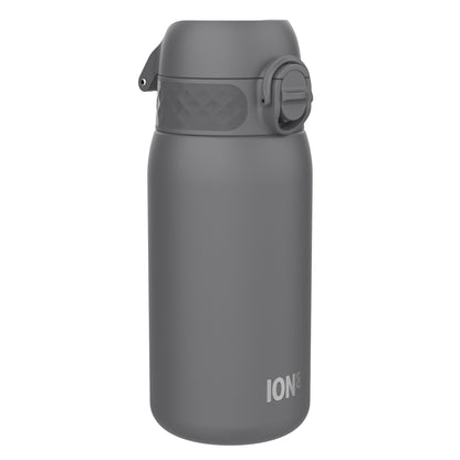 Leak Proof Water Bottle, Stainless Steel, Grey, 400ml (13oz)