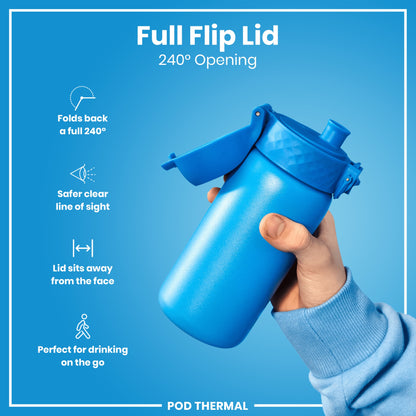 Leak Proof Thermal Steel Water Bottle, Insulated, Blue, 320ml (11oz)