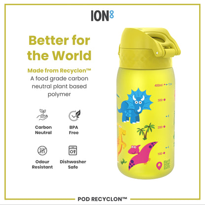 Leak Proof Kids Water Bottle, Recyclon, Dinosaur, 350ml (12oz)