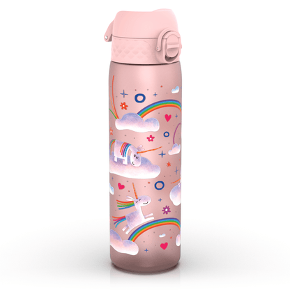 Leak Proof Slim Water Bottle, Recyclon, Unicorn Rainbows, 500ml (18oz)