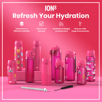 Leak Proof 1 litre Water Bottle, Recyclon, Pink