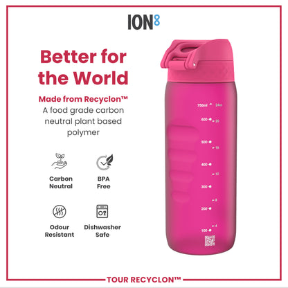 Leak Proof Water Bottle, Recyclon, Pink, 750ml (24oz)