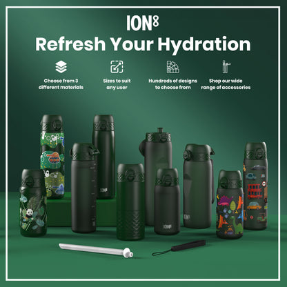 Leak Proof 1 litre Water Bottle, Recyclon, Dark Green