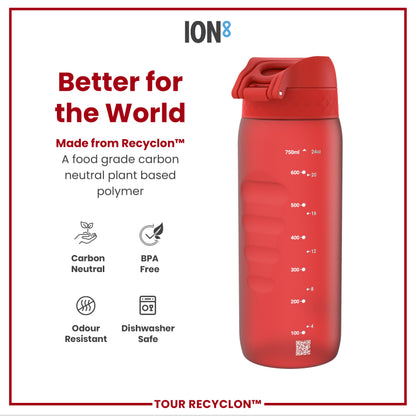 Leak Proof Water Bottle, Recyclon, Red, 750ml (24oz)