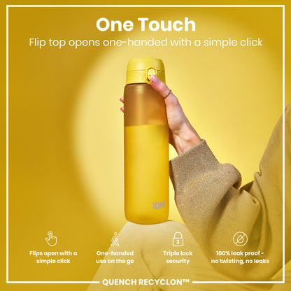 Leak Proof 1 litre Water Bottle, Recyclon, Yellow