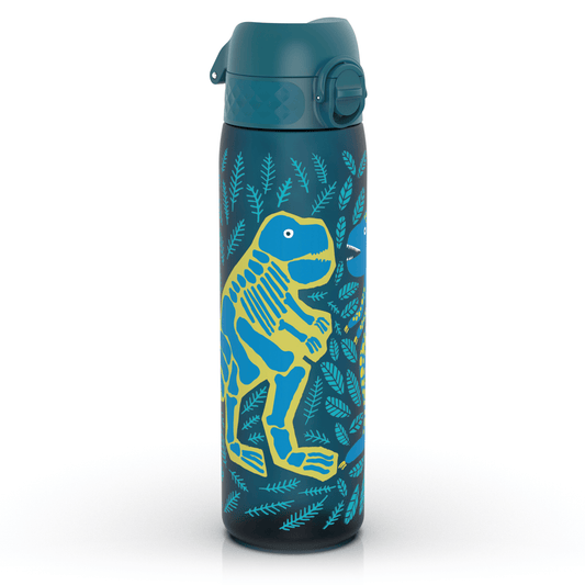 Leak Proof Slim Water Bottle, Recyclon, Dinosaurs, 500ml (18oz)