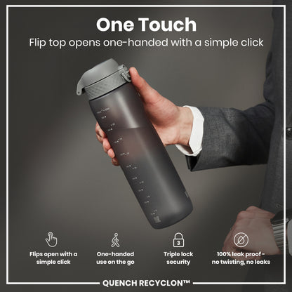 Leak Proof 1 litre Water Bottle, Recyclon, Grey