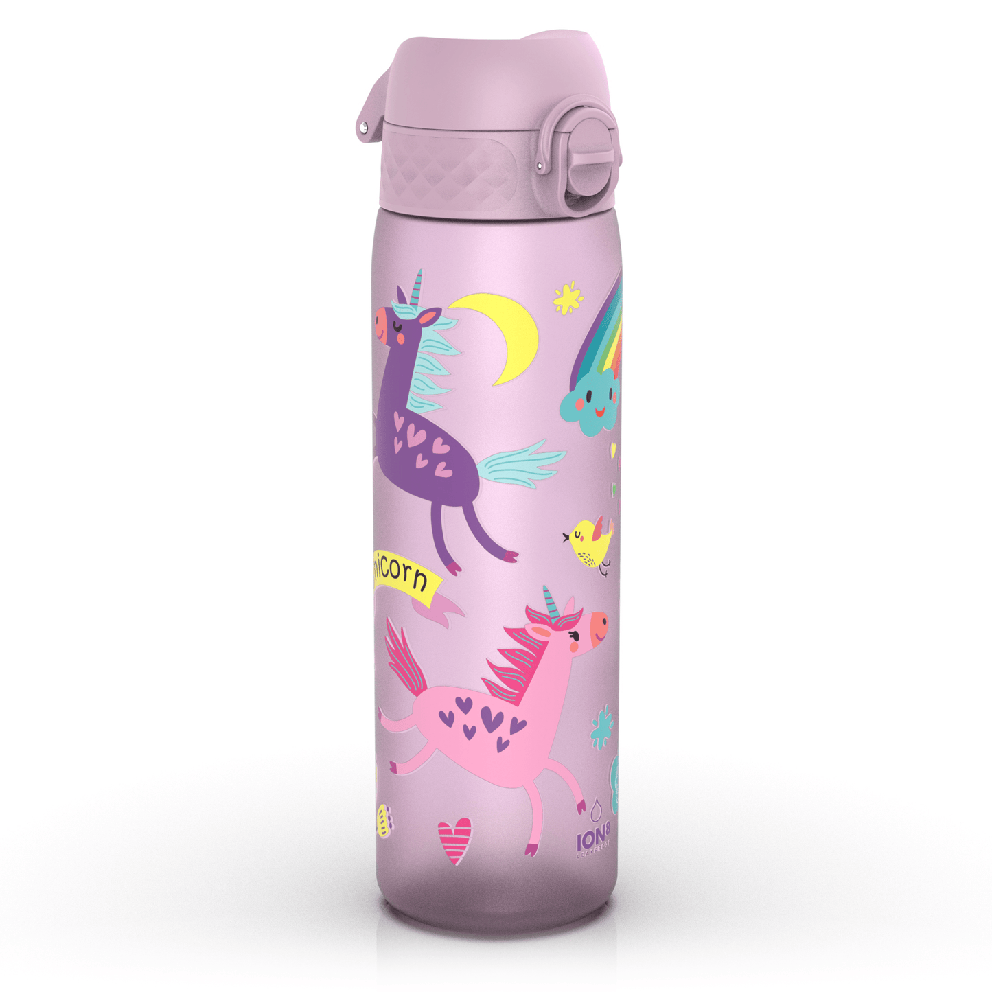 Leak Proof Slim Water Bottle, Recyclon, Unicorns, 500ml (18oz)