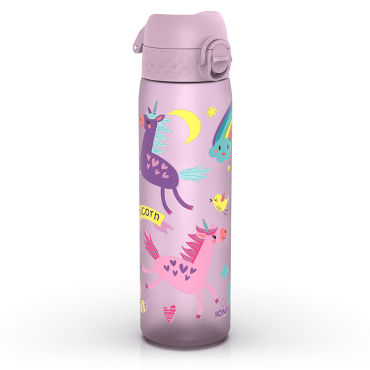 Leak Proof Slim Water Bottle, Recyclon, Unicorns, 500ml (18oz)