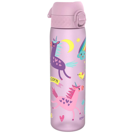 Leak Proof Slim Water Bottle, Recyclon, Unicorns, 500ml (18oz)