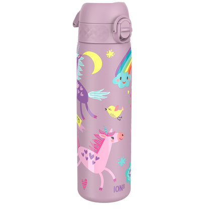 Leak Proof Slim Water Bottle, Stainless Steel, Unicorns, 600ml (20oz)