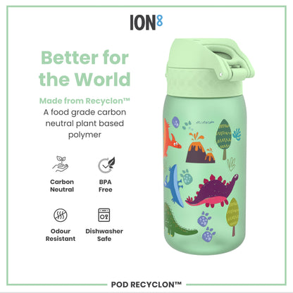 Leak Proof Kids Water Bottle, Recyclon, Dinosaur, 350ml (12oz)