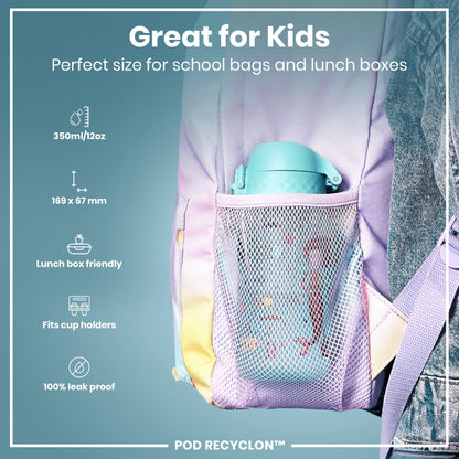 Leak Proof Kids Water Bottle, Recyclon, Mermaid, 350ml (12oz)