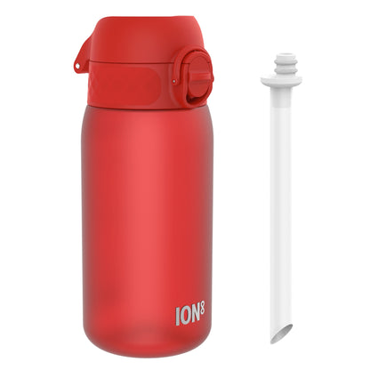 Leak Proof Small Water Bottle With Straw, Recyclon, Red, 350ml (12oz)