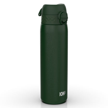 Leak Proof Slim Thermal Water Bottle, Insulated Steel, Dark Green, 500ml (17oz)