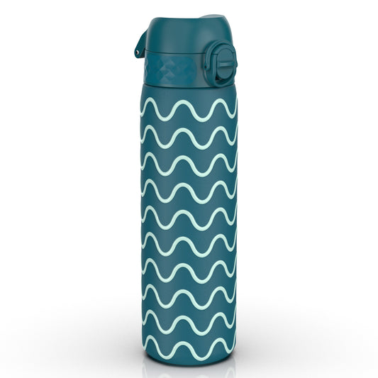 Leak Proof Slim Thermal Water Bottle, Insulated Steel, Wave, 500ml (17oz)