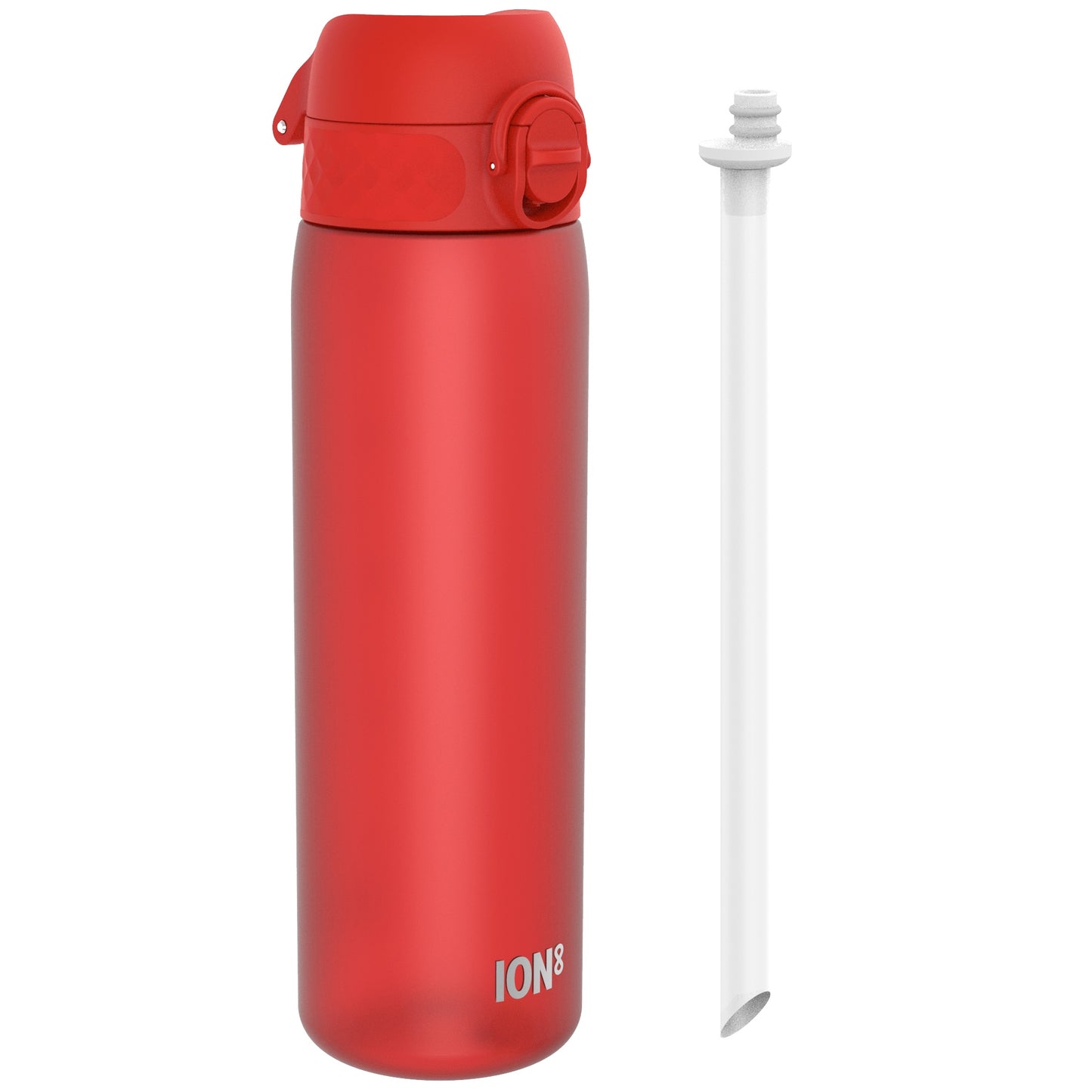 Leak Proof Medium Water Bottle with Straw, Recyclon, Red, 500ml (18oz)