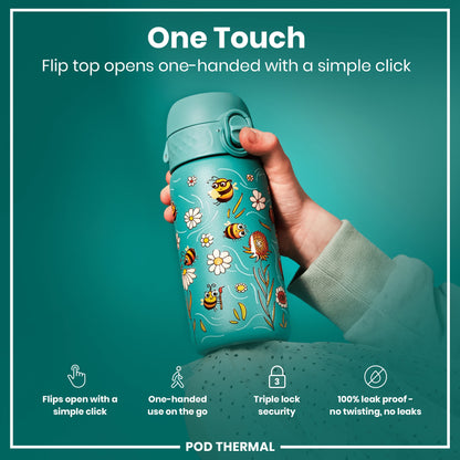 Leak Proof Thermal Steel Water Bottle, Insulated, Bees, 320ml (11oz)