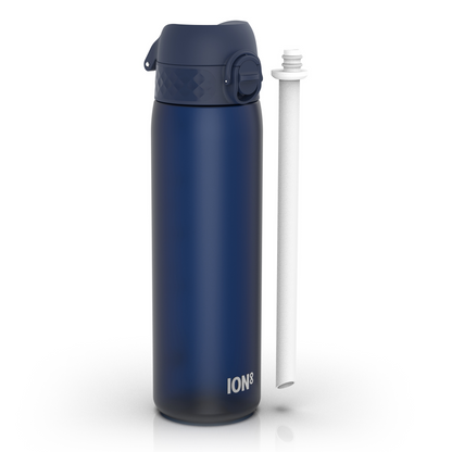 Leak Proof Medium Water Bottle with Straw, Recyclon, Navy, 500ml (18oz)