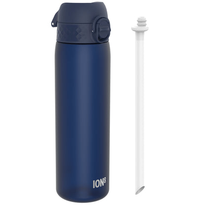 Leak Proof Medium Water Bottle with Straw, Recyclon, Navy, 500ml (18oz)