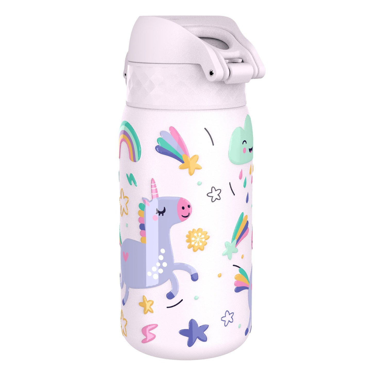 Leak Proof Kids Water Bottle, Stainless Steel, Unicorns, 400ml (13oz)