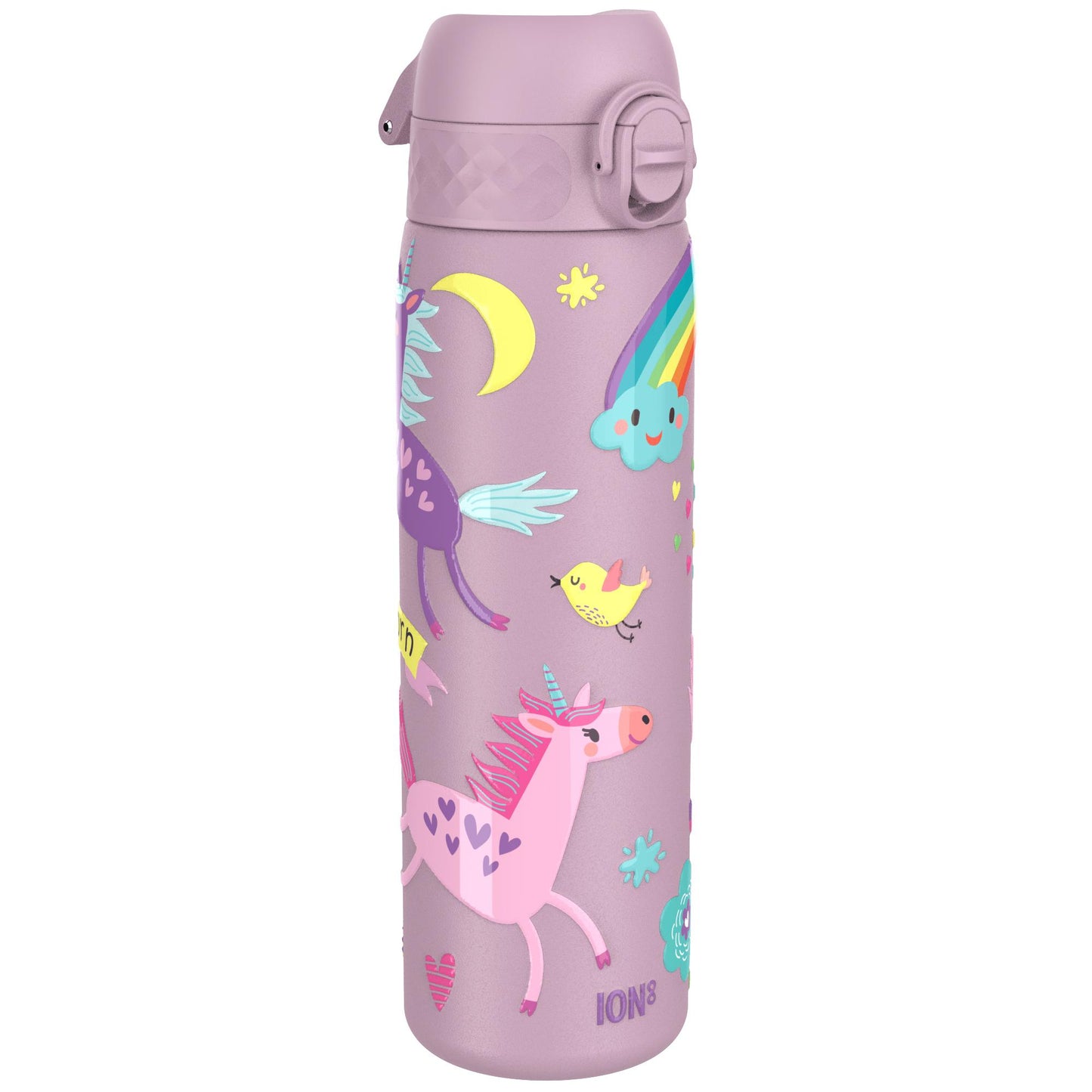 Leak Proof Slim Thermal Steel Water Bottle, Vacuum Insulated, Unicorns, 500ml (17oz)