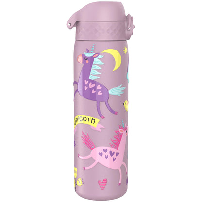 Leak Proof Slim Thermal Steel Water Bottle, Vacuum Insulated, Unicorns, 500ml (17oz)