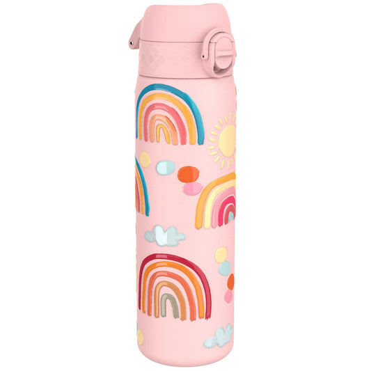 Leak Proof Slim Thermal Steel Water Bottle, Vacuum Insulated, Rainbows, 500ml (17oz)