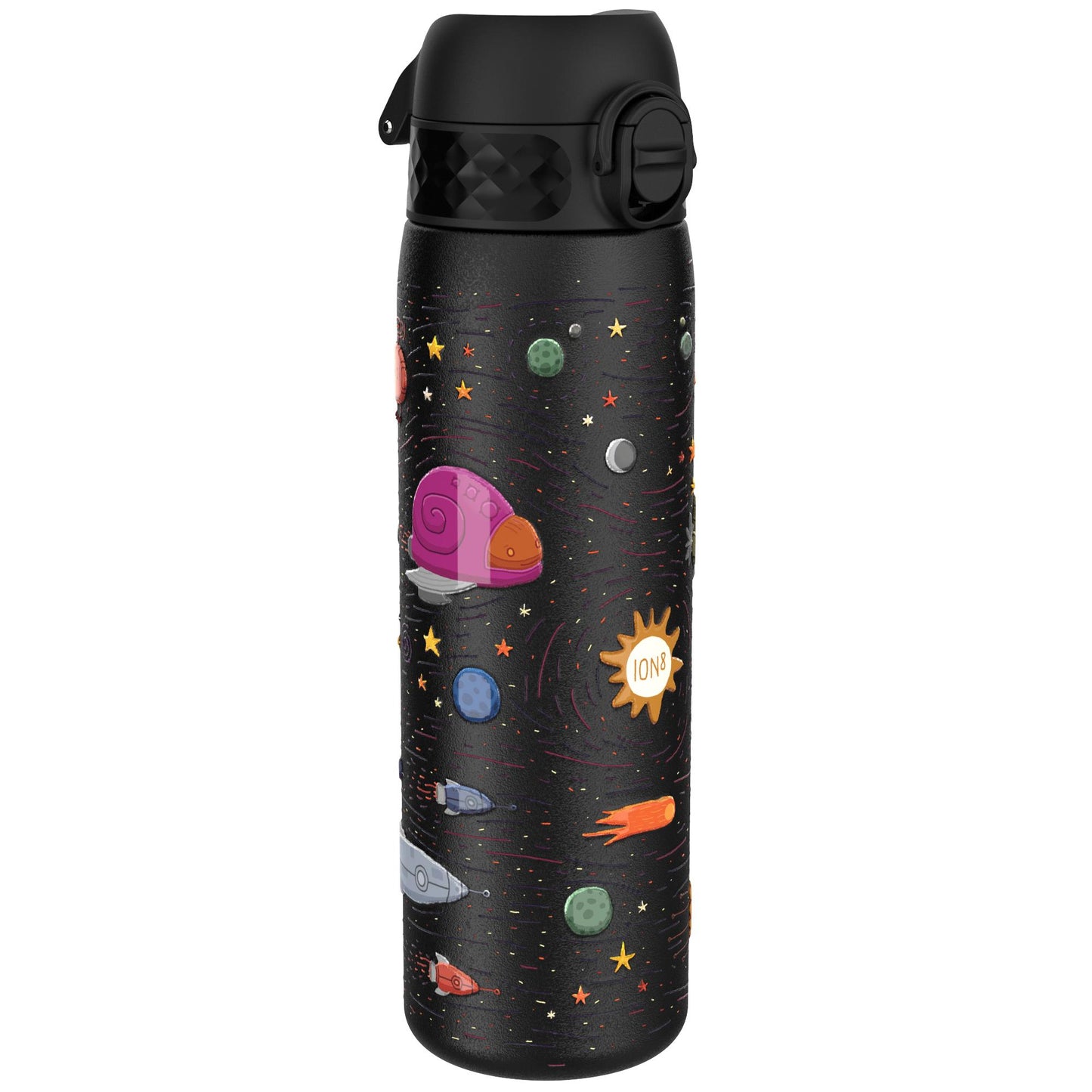 ION8 Leak Proof Slim Thermal Water Bottle, Insulated Steel, Spaceships, 500ml (17oz)