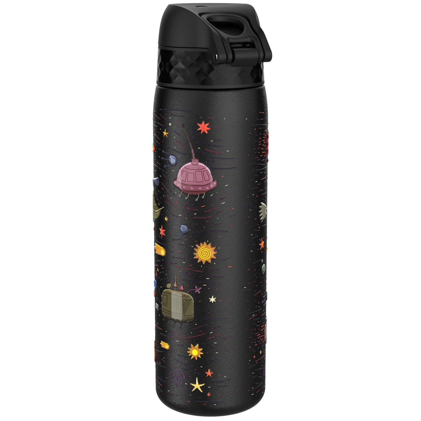 ION8 Leak Proof Slim Thermal Water Bottle, Insulated Steel, Spaceships, 500ml (17oz)