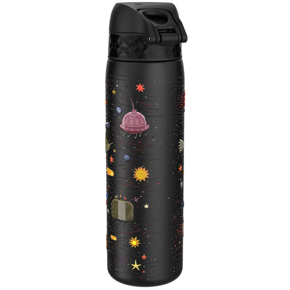 ION8 Leak Proof Slim Thermal Water Bottle, Insulated Steel, Spaceships, 500ml (17oz)