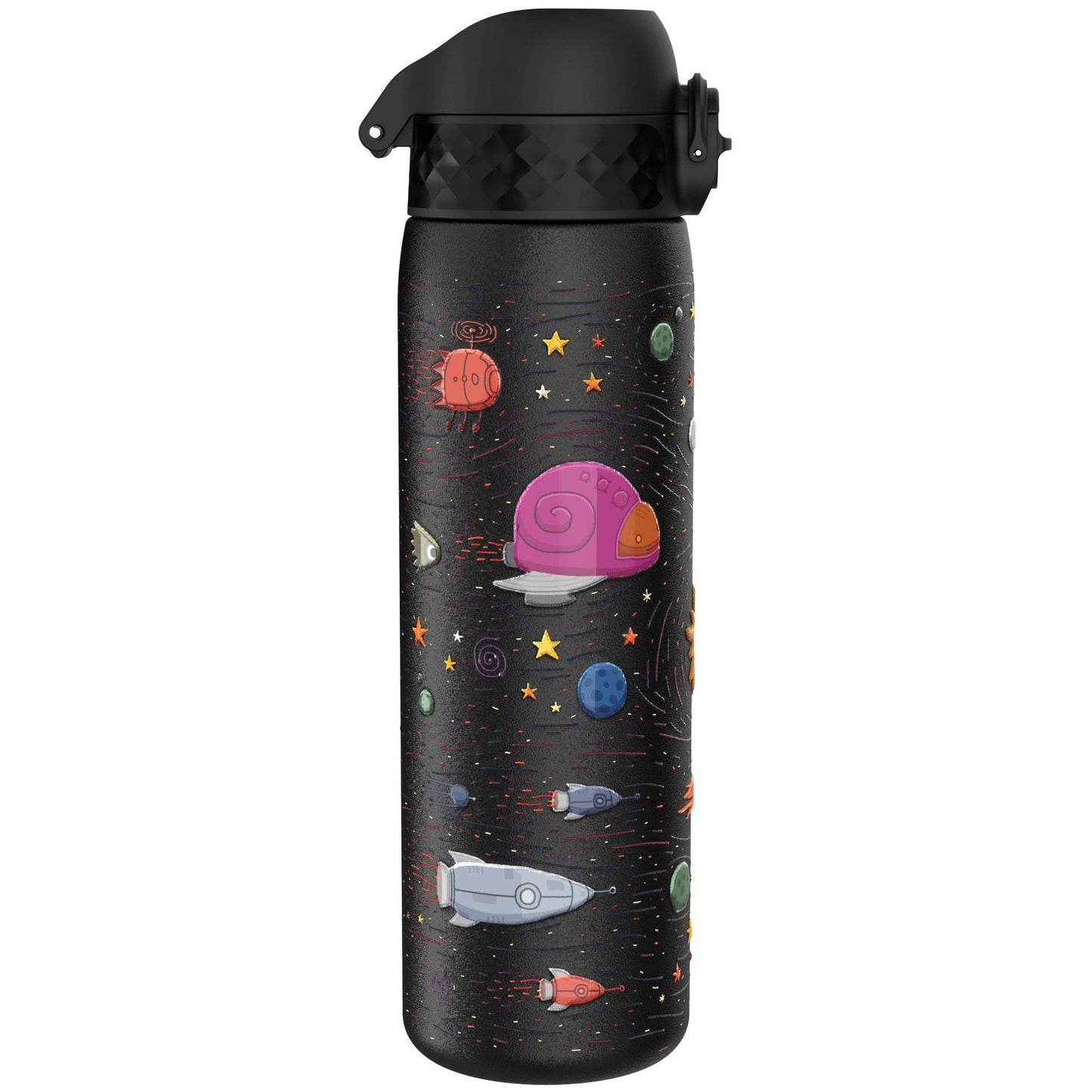 ION8 Leak Proof Slim Thermal Water Bottle, Insulated Steel, Spaceships, 500ml (17oz)