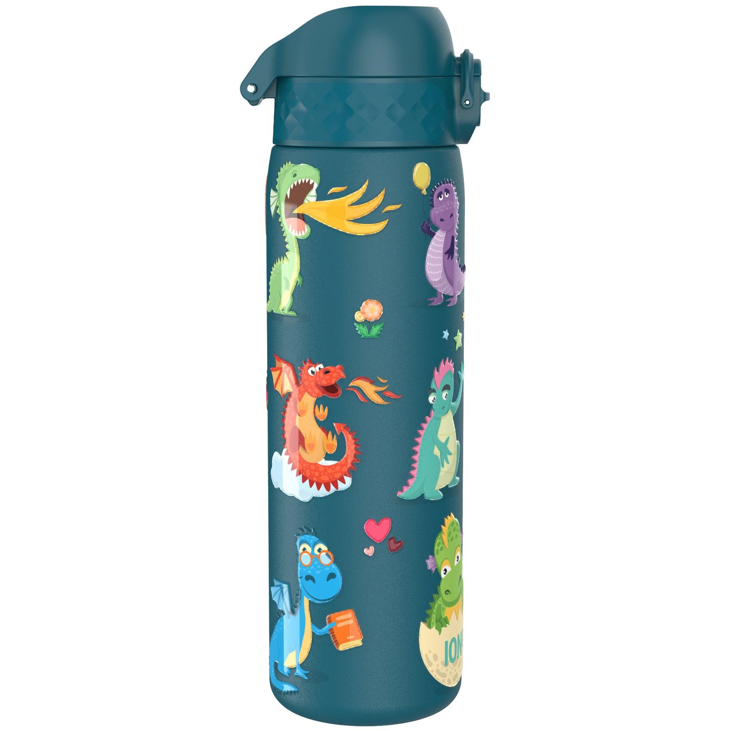 Leak Proof Slim Water Bottle, Stainless Steel, Dragons, 600ml (20oz)