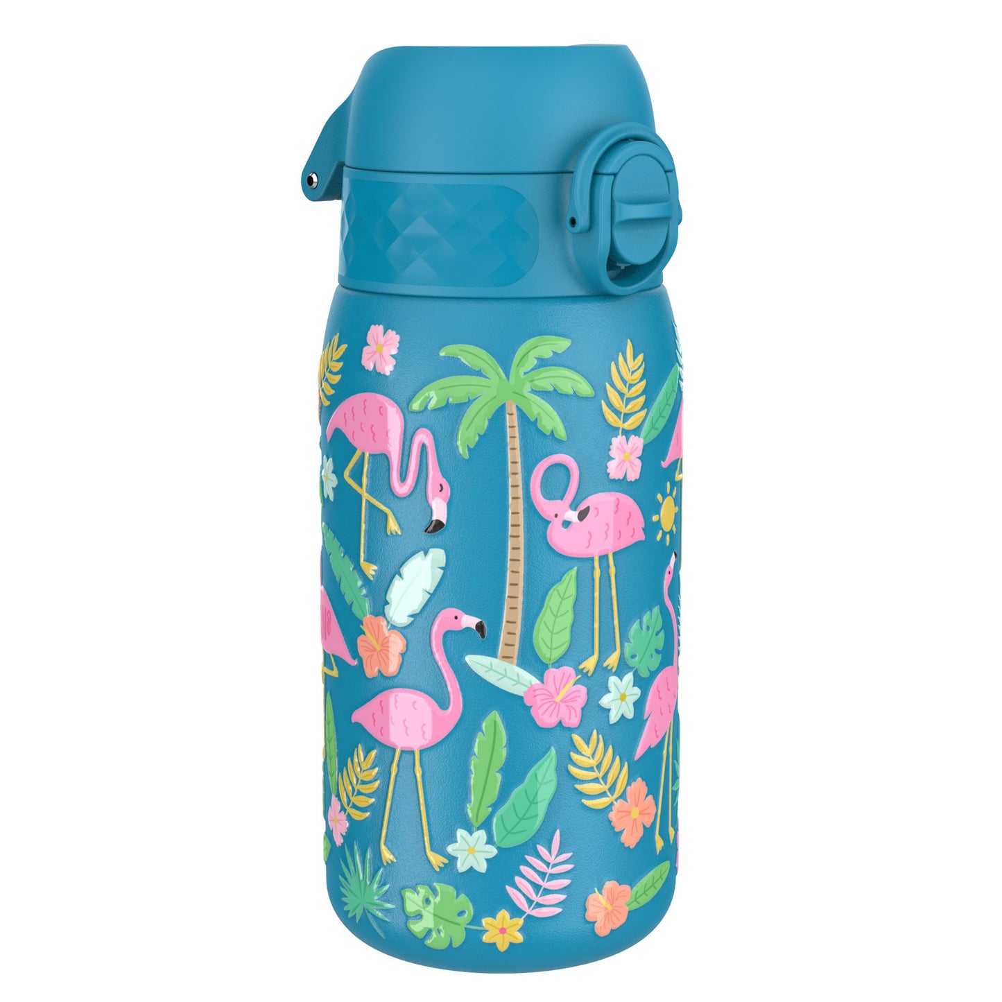 Leak Proof Kids Water Bottle, Stainless Steel, Flamingos, 400ml (13oz)