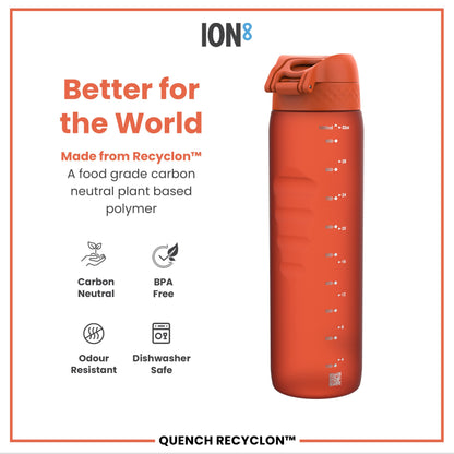 Leak Proof 1 litre Water Bottle, Recyclon, Orange