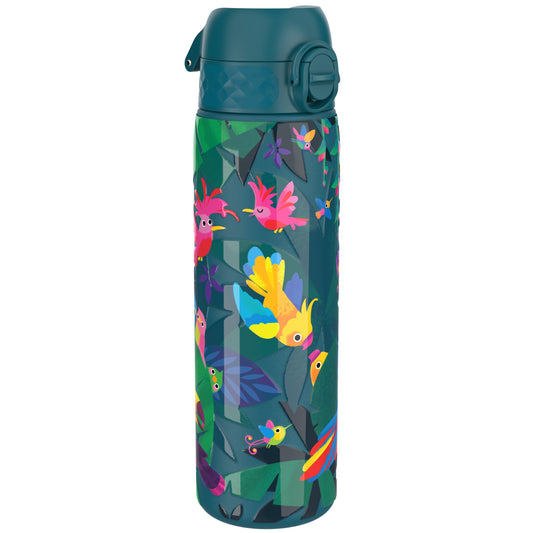 Leak Proof Slim Water Bottle, Stainless Steel, Exotic Birds, 600ml (20oz)