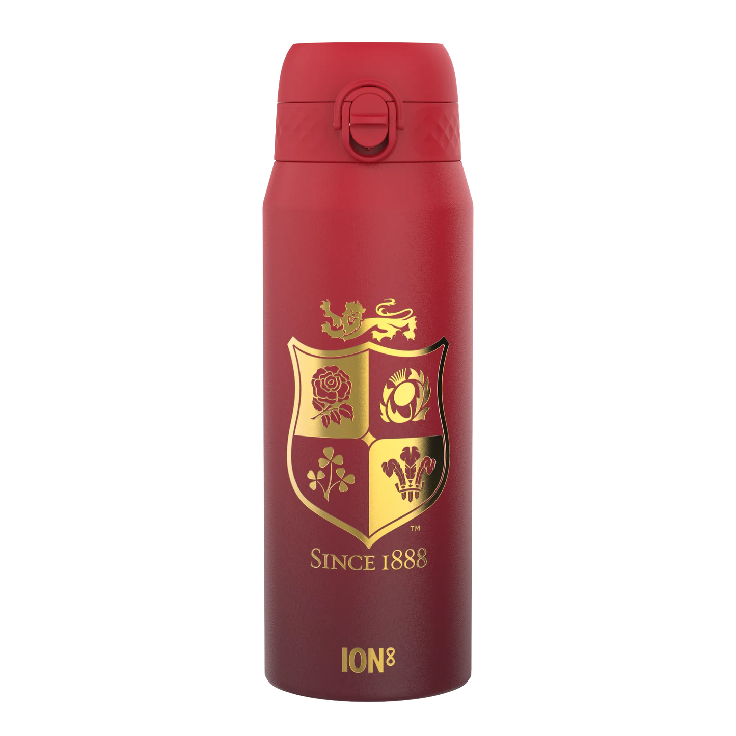 Lions X ION8 Insulated Steel Water Bottle, British & Irish Lions, Sea of Red, 750ml (24oz)