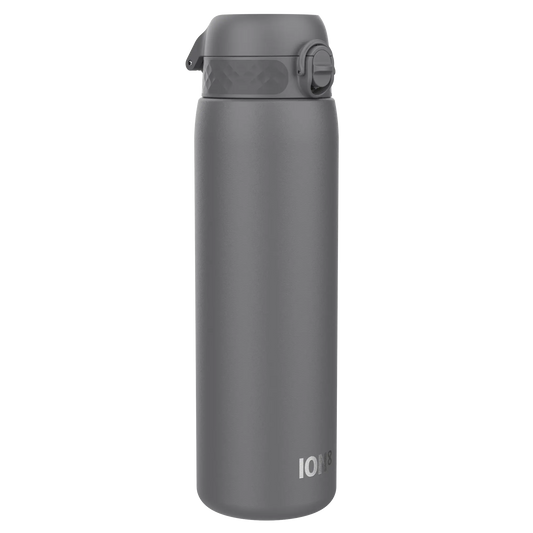 Leak Proof 1 Litre Water Bottle, Stainless Steel, Grey, 1L - ION8