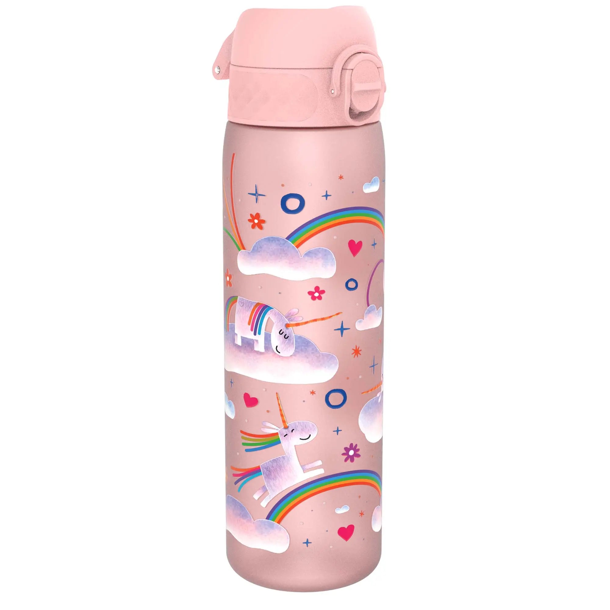 Leak Proof Slim Water Bottle, Recyclon™, Unicorn Rainbows, 500ml