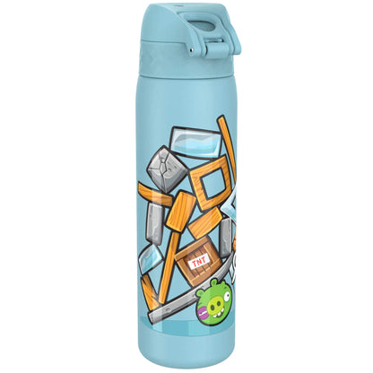 Leak Proof Slim Water Bottle, Stainless Steel, Angry Birds Angry, 600ml (20oz) - ION8