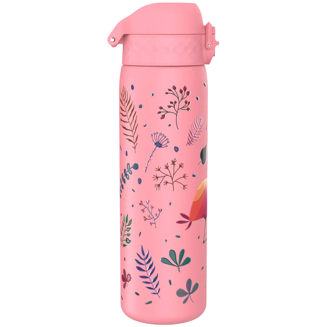 Leak Proof Slim Water Bottle, Stainless Steel, Flamingo, 600ml (20oz ...