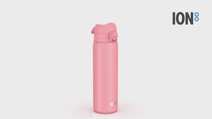 Leak Proof Slim Water Bottle, Stainless Steel, Ash Rose, 600ml (20oz)