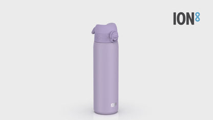 Leak Proof Slim Water Bottle, Stainless Steel, Light Purple, 600ml (20oz)