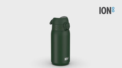 Leak Proof Thermal Steel Water Bottle, Insulated, Dark Green, 320ml (11oz)