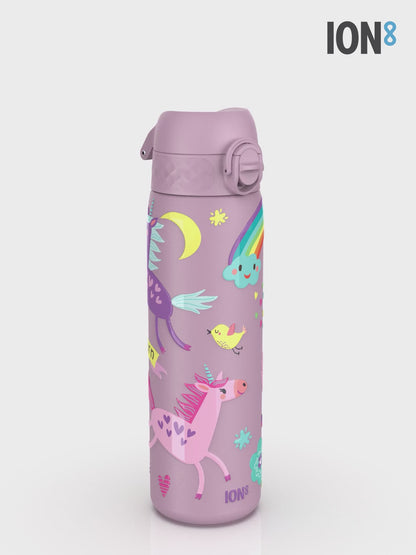 Leak Proof Slim Thermal Steel Water Bottle, Vacuum Insulated, Unicorns, 500ml (17oz)