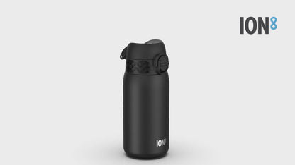 Leak Proof Thermal Steel Water Bottle, Insulated, Black, 320ml (11oz)