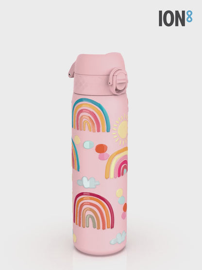 Leak Proof Slim Thermal Steel Water Bottle, Insulated, Rainbows, 500ml (17oz)