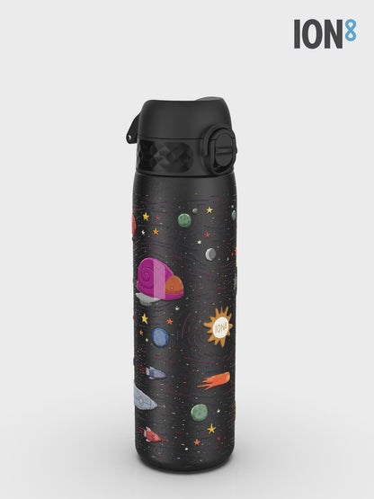 ION8 Leak Proof Slim Thermal Water Bottle, Insulated Steel, Spaceships, 500ml (17oz)