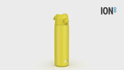 Leak Proof Slim Water Bottle, Stainless Steel, Yellow, 600ml (20oz)